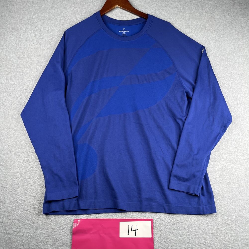 Fabletics Long Sleeve Gym Shirt Blue Performance Stretch Mens XXL